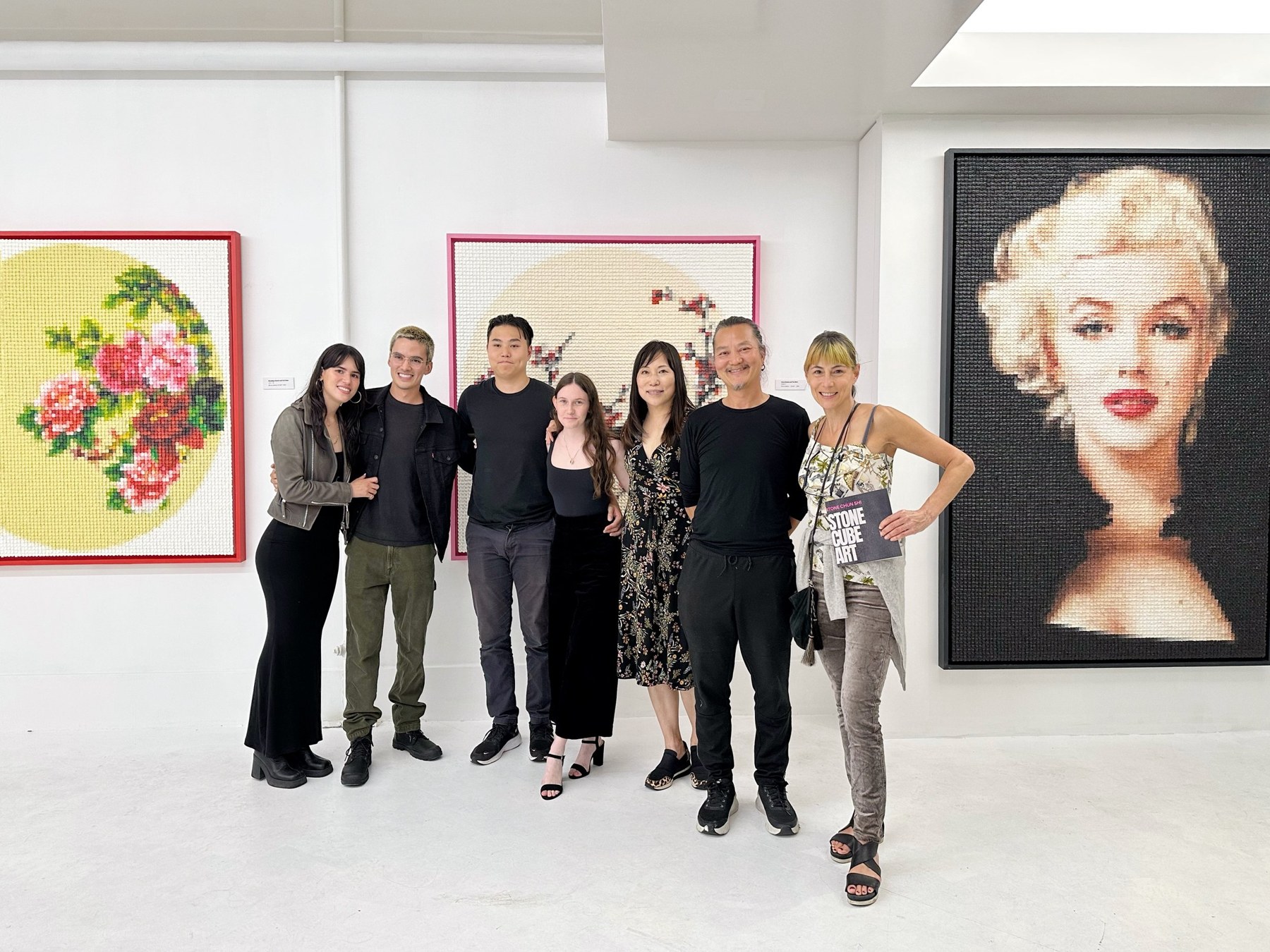 Visitors encountering Stone Chun Shi’s work at the 2023 solo exhibition